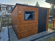 Domek narzędziowy, ogrodowy, schowek 3x3 ZŁOTY DĄB, OKNO, FILC, RYNNY