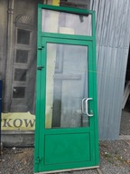 DRZWI Zewnętrzne Aluminiowe z Naświetlem Wejściowe 115x300cm Zielone