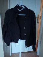 stretch 40 l kurtka kurtecczka dżins czarna na guziczki długi rękawek