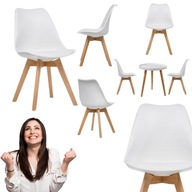 KRZESLO SKANDYNAWSKIE BIALE PODUSZKA LOFT DO SALONU JADALNI INDUSTRIALNE