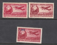 RUMUNIA Mi 1225 a,b, 1367 SAMOLOT 2 x seria z 1950/1952 odmiany