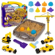 Piasek Kinetyczny dla dzieci z Pojazdami Budowlanymi - Pojazdy, Dźwig