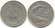 Singapur 20 Cents - 1974r ... Monety