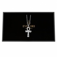 Egipski Krzyż Ankh Naszyjnik Skrzydła Stalowy Łańcuszek Unisex