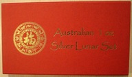 LUNAR 1 I KOMPLET 1 $ DOLAR AUSTRALIA 1999 - 2008 CAŁA SERIA 12 x 1 OZ 999