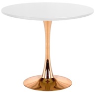 OKRĄGŁY STÓŁ LUGANO| Biały blat| Miedziana noga 70cm