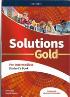 SOLUTIONS GOLD PRE-INTERMEDIATE PODRĘCZ. + ĆWICZENIA, bez wpisów.