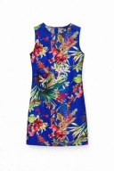 Letnia sukienka princeska w kwiaty Elisa Immagine M bawełna + konopie mini