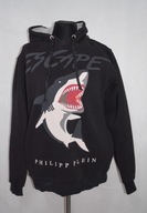 PHILIPP PLEI N CIEPŁA LOGOWANA BLUZA UNIKAT LOGO OVERSIZE KAPTUR Z KAPTUREM