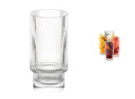 SZKLANKI RYFLOWANE DŁUGIE DO KAWY LATTE LONG DRINKÓW - ZESTAW 4SZT - 270 ML