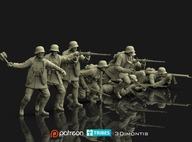 Żywica figurki niemieckich żołnierzy WWI 1/16