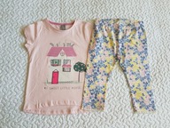 Pepco legginsy bluzka różowa domek nowe roz 116