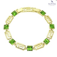 76551 BRANSOLETKA 14K POZŁACANA 19,5-17 CM 8 MM EMERALD CRYSTAL Swarovski