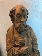 Rzezba drewniana Sw, Piotra wys. 72cm. - figura sakralna ręcznie rzeżbiona.