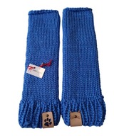 Niebieskie mitenki z metaliczną, niebieską nitką, wegańskie,handmade,unikat