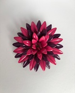 vintage broszka kwiat emaliowany róż fiolet lata 60