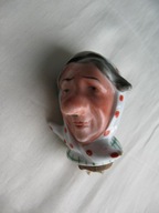 BABULEŃKA W CHUSTCE przedwojenny PORCELANOWY KOREK DO BUTELKI-KARAFKI