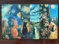Zakładki do książki Cats ART Urocze Kotki Koty mix Księżyc malowane 6 szt