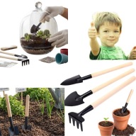 NARZĘDZIA OGRODOWE MINI ZESTAW AKCESORII DO OGRODU GRABIE ŁOPATKA SZPADEL
