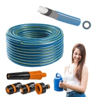 WĄŻ OGRODOWY ROLNICZY GUMOWY 4 WARSTWY + ZŁĄCZKA 1/2" CALA 30 M ZBROJONY