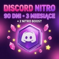 Discord Nitro 90 Dni 3 Miesiące + 2 Nitro Boost - 24/7 - Na Twoje Konto