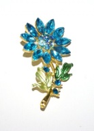 Broszka Sikorka unikatowa w stylu retro folk Emaliowana piękna