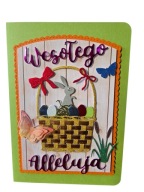 Kartka Wielkanocna, świąteczna, ręcznie robiona, kartka handmade, + koperta