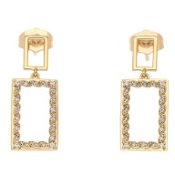 55623 Kolczyki 18K pozłacane 28/11 MM eleganckie prostokąty z cyrkoniami