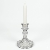 Świecznik Szklany Kryształowy na Świece Proste