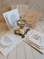 Ręcznie robiona kartka 3D, pamiątka Chrztu Świętego w postaci Exploding Box