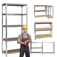 REGAŁ METALOWY MAGAZYNOWY WARSZTATOWY 150 X 75 X 30 CM 5 PÓŁEK 750KG