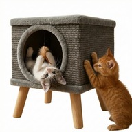 DRAPAK DLA KOTA Z LEGOWISKIEM I DOMKIEM – STABILNA BUDKA + ZABAWKA PREMIUM