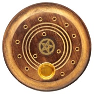 Okrągła podstawka pod kadzidła Pentagram