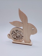 Zając zajączek ażurowy ze sklejki Wielkanoc na podstawce 15cm