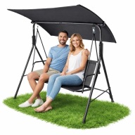 Huśtawka ogrodowa 3 osobowa metalowa z daszkiem 130 cm