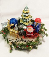 Stroik Boże Narodzenie Świeca sojowa choinka Mikołaj Dekoracja na stół