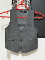 5 Kamizelka V by Very krata popiel 2 kieszenie butonierka 6 lat 116 cm