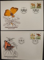 !! MOTYLE OWADY -NORWEGIA 1993 - 2 KOPERTY FDC - STAN BDB !!