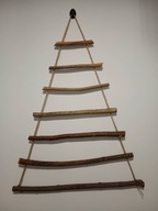 CHOINKA DREWNIANA WISZĄCA NA ŚCIANE OZDOBA ŚWIĄTECZNA KALENDARZ ADWENTOWY