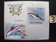 Fauna morza , delfiny , Mozambik MNH cięty