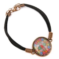 Bransoletka szczęścia kolorowa indyjska MANDALA Dobrej Energii afirmacja