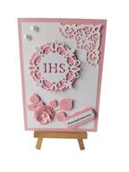 ZAWIADOMIENIA KOMUNIA DZIEWCZYNKA IHS W OKRĘGU C6 RÓŻ - BIEL