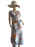 SOLAR SUKIENKA długa lekka z kieszeniemi z lnem 36