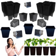 DONICZKI DO ROZSADY POMIDORÓW KWADRAT CZARNE 9x9x10CM PLASTIK PRODUKCYJNE