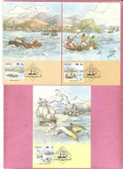 Australia 1987, MC FDC 3szt. ang. flota na TENERIFFA, statki, ryby, delfiny