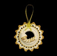 Zawieszka ozdoba szydełkowa na choinkę 11cm (Z178) złota