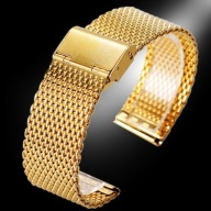 Bransoleta do zegarka Mesh 22mm siatkowa złota PVD