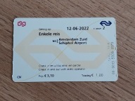 Bilet - pociąg , Amsterdam , Holandia