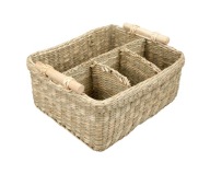 Koszyk z trawy morskiej z przegródkami 21x17xH11 cm