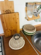 MAMAJASTUDIO Podkładka pod kubek ,2szt., podkładka na stół okrągła 15cm .